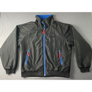 Black Ice Zip up Windbreaker Jacket Men XL Zipper Pockets Retro cuffed sleeves